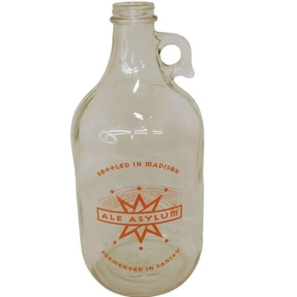 Ale Asylum Madison WI Growler Half Gallon Glass Jug Bar Decor Funny Man Cave BIG